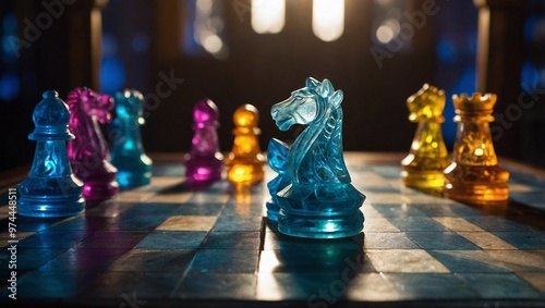 Obraz na płótnie A fantasy inspired chess set w salonie