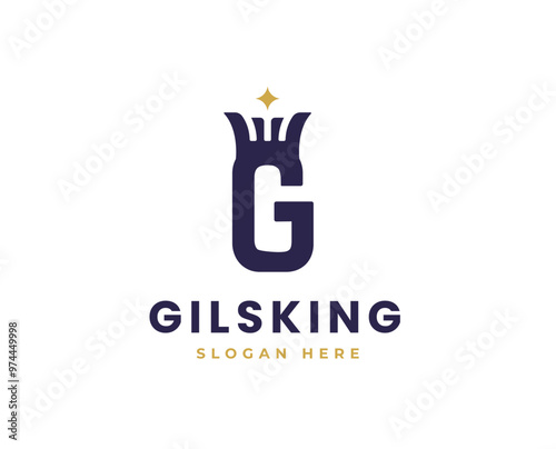Elegant Letter G Logo with Crown Icon for Royalty, Luxury, and Branding Design Vector Illustration