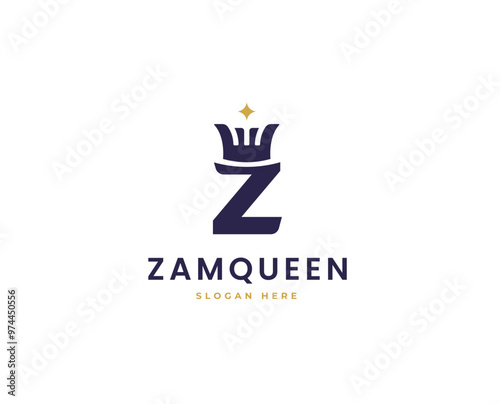 Elegant Letter Z Logo with Crown Icon for Royalty, Luxury, and Branding Design Vector Illustration