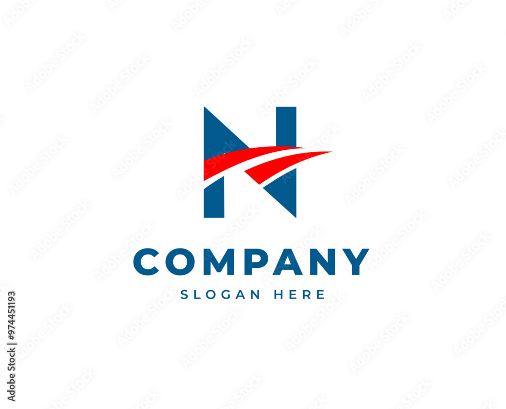 Modern Letter N Logo with Dynamic Swoosh for Branding and Corporate Identity Design Vector Illustration Modern Letter N Logo with Dynamic Swoosh for Branding and Corporate Identity Design Vector Illustration
