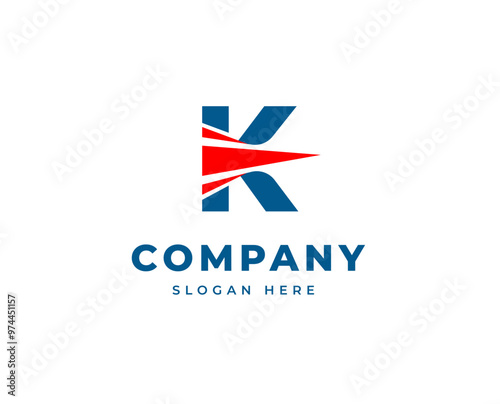 Free Download Modern Letter K Logo with Dynamic Swoosh for Branding and Corporate Identity Design Vector Illustration - GFXLoad