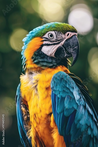 beautiful parrot close up. Selective focus