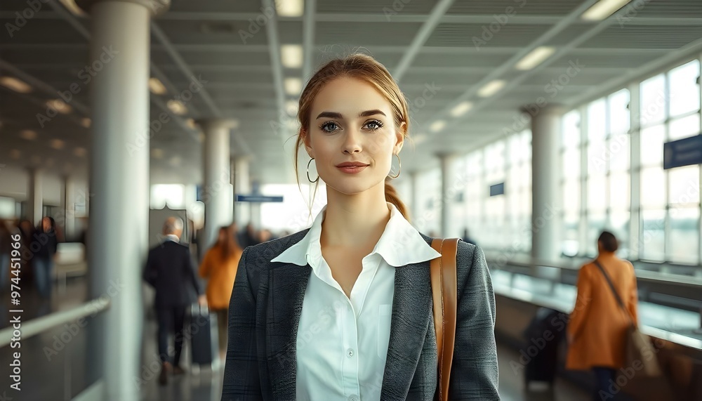 Fototapeta premium beautiful business woman at terminal