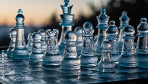Obraz na płótnie glass chess board w salonie