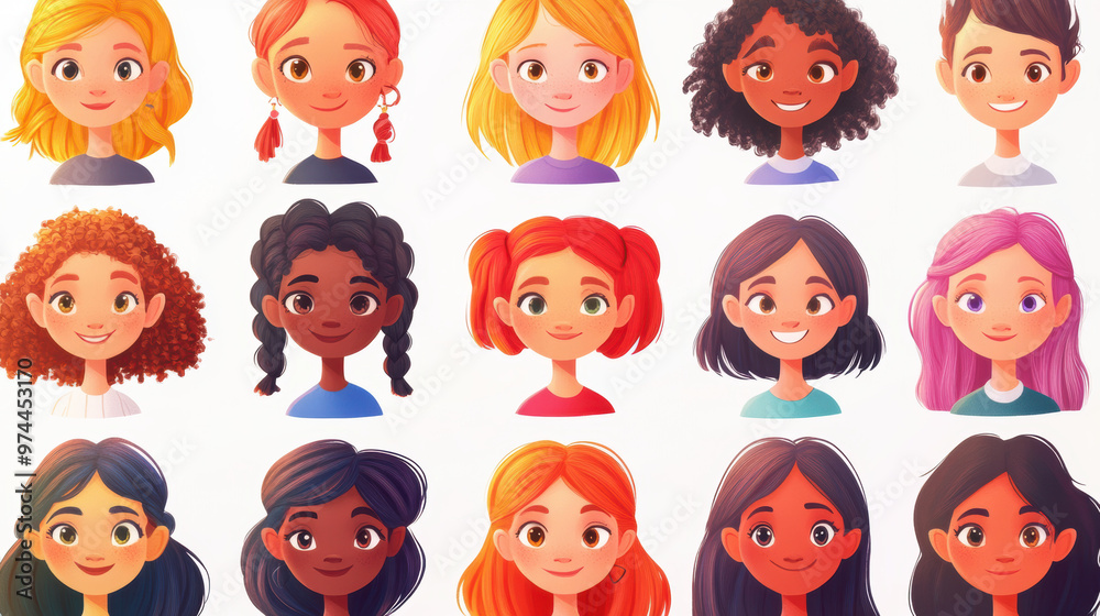 Cartoon Girl Avatars. Cartoon Girl Avatars.