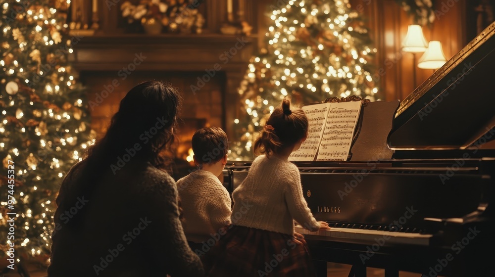 Cozy Christmas Piano Session in Front of Fireplace Cozy Christmas Piano Session in Front of Fireplace