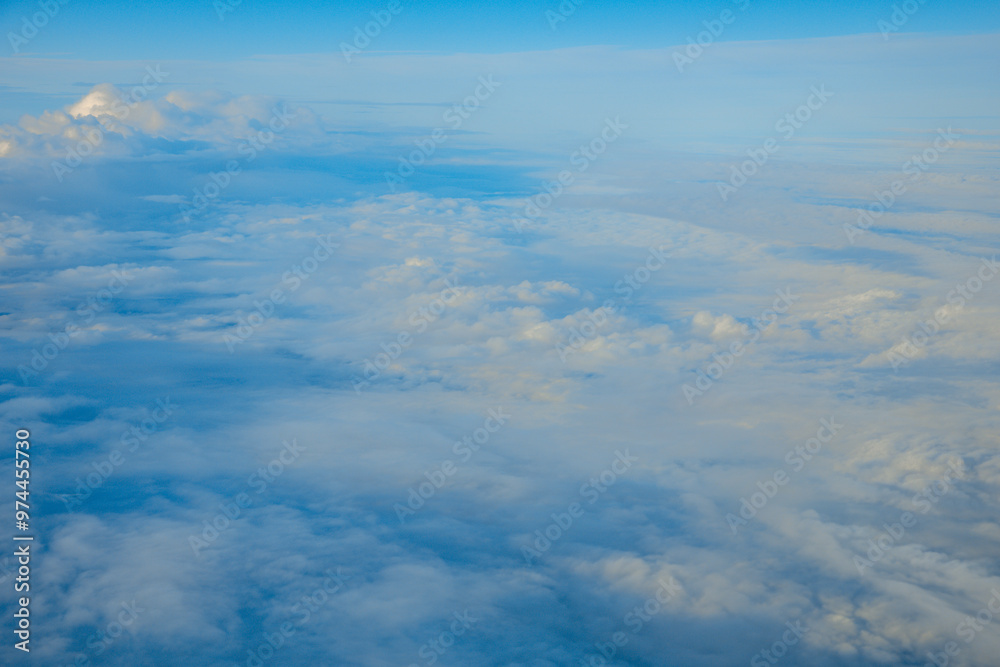 China Shanghai - Sunrise above the clouds from the plane China Shanghai - Sunrise above the clouds from the plane