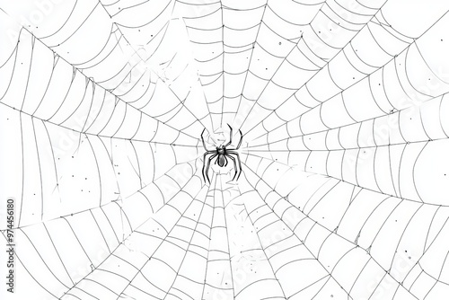 Cobweb on white background. Modern cobweb background photo