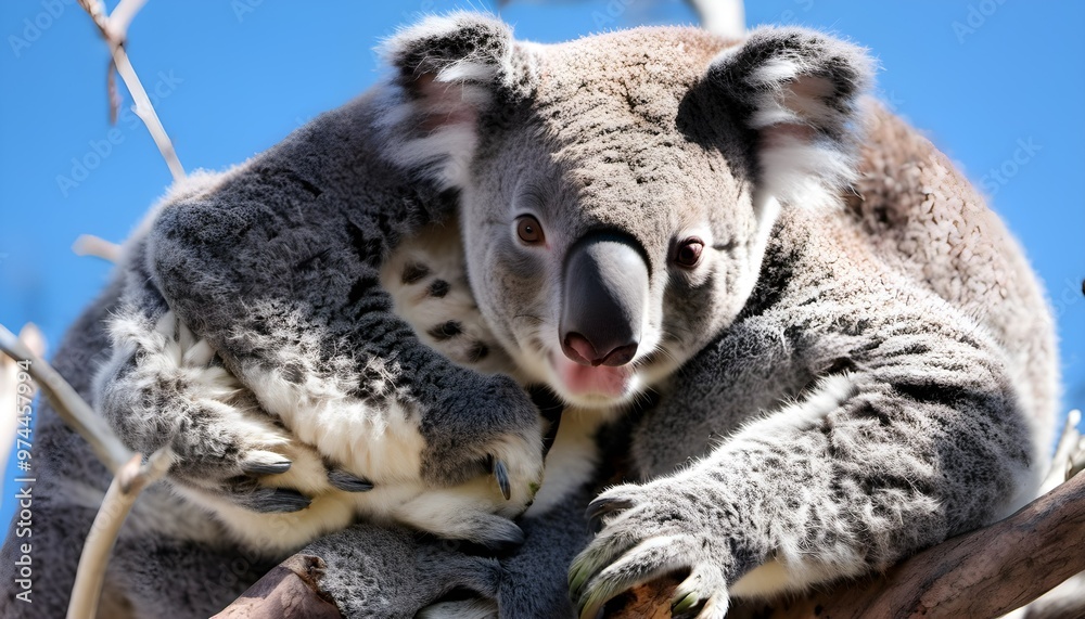 A close up of a Koala Bear in a tree