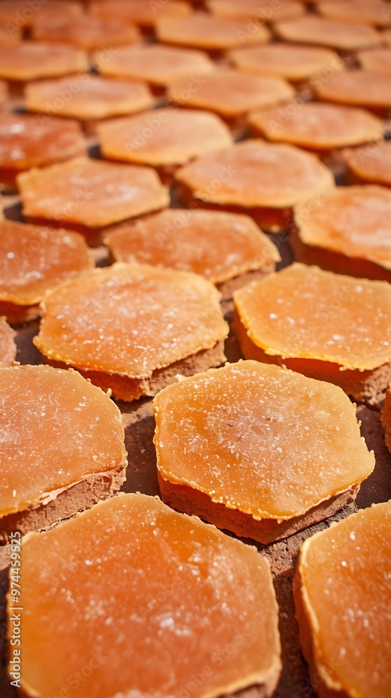 Close-up of Shiny Orange Salt Crystals. Close-up of Shiny Orange Salt Crystals.