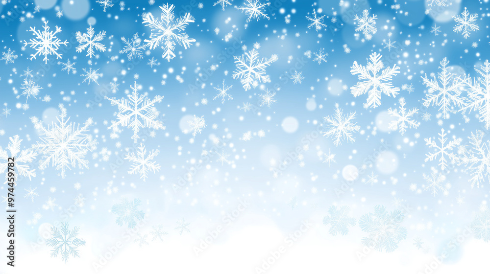 Frosty window effect with large snowflakes forming a natural pattern across a clear glass surface, set against a blue background Frosty window effect with large snowflakes forming a natural pattern across a clear glass surface, set against a blue background