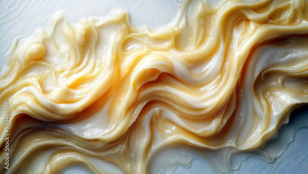 Golden Waves. Close-up of swirling patterns in shades of yellow and cream, resembling marbled textures or flowing liquids. Golden Waves. Close-up of swirling patterns in shades of yellow and cream, resembling marbled textures or flowing liquids.