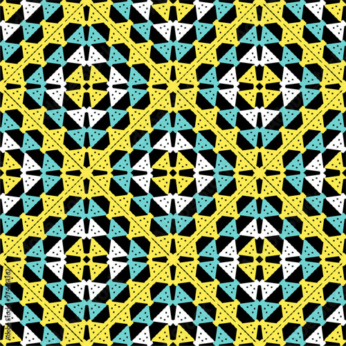 Pattern with crochet granny square wallpaper handmade decorative art design print 