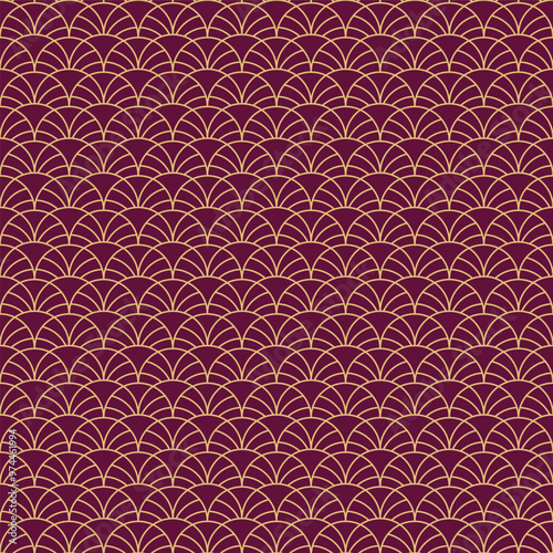 Vintage Art Deco Floral Seamless Pattern. Geometric decorative texture.