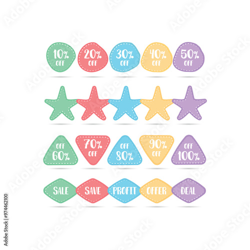 Different shapes of sale badges