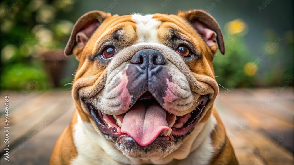Adorable bulldog with a comically contorted facial expression, wrinkled nose, and tongue lolling out, showcasing a hilarious and entertaining canine moment of pure joy. Adorable bulldog with a comically contorted facial expression, wrinkled nose, and tongue lolling out, showcasing a hilarious and entertaining canine moment of pure joy.