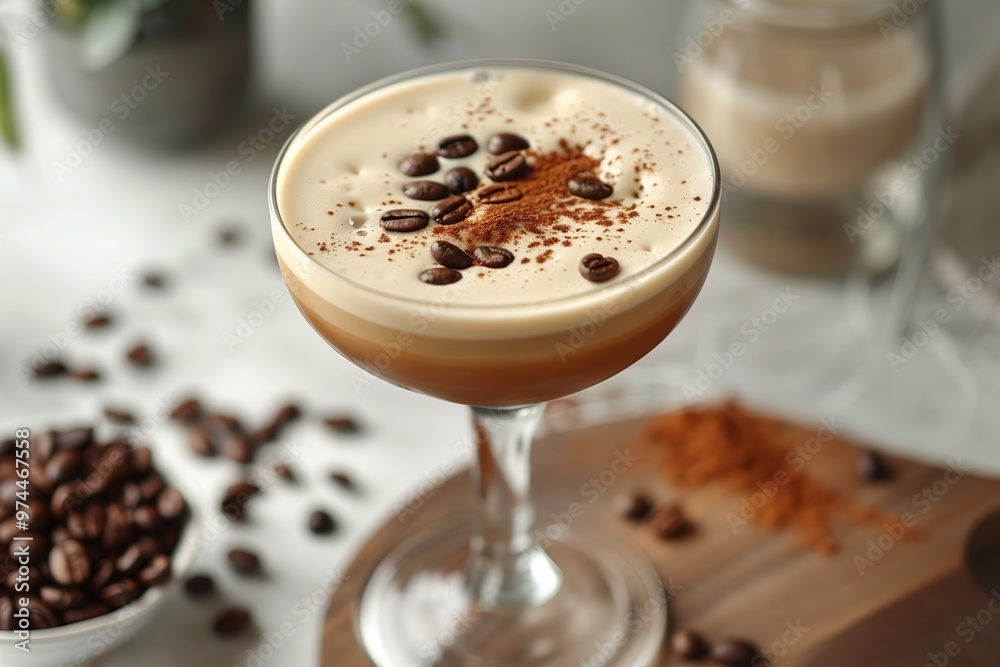Coffee Cocktail with Cream and Cinnamon Coffee Cocktail with Cream and Cinnamon
