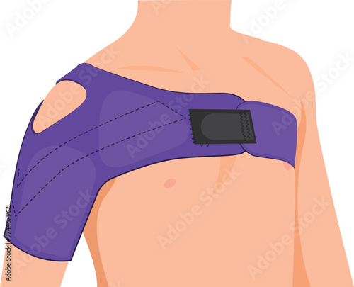 Man wearing a shoulder bandage, Shoulder Pain concept