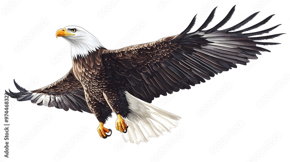 Bald Eagle in Flight with Spread Wings Bald Eagle in Flight with Spread Wings