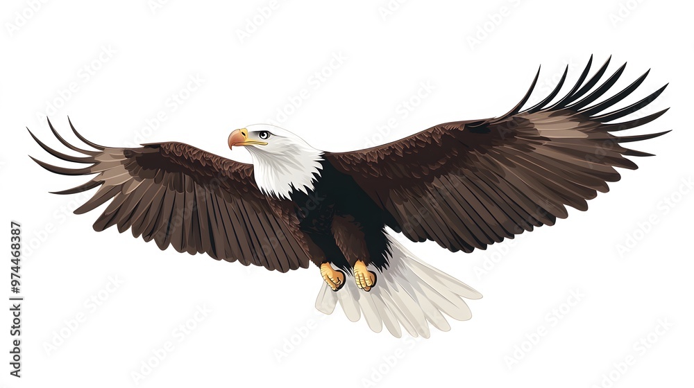 A Bald Eagle in Flight with Wings Spread A Bald Eagle in Flight with Wings Spread
