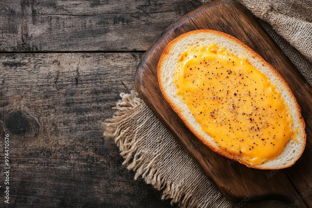 A view of a stacked grilled cheese sandwich. A view of a stacked grilled cheese sandwich.