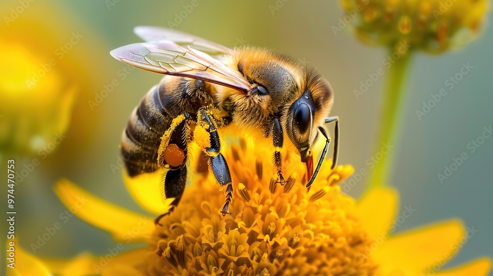 Honeybee collecing nectar wallpaper Honeybee collecing nectar wallpaper
