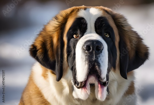 A view of a St Bernard Dog