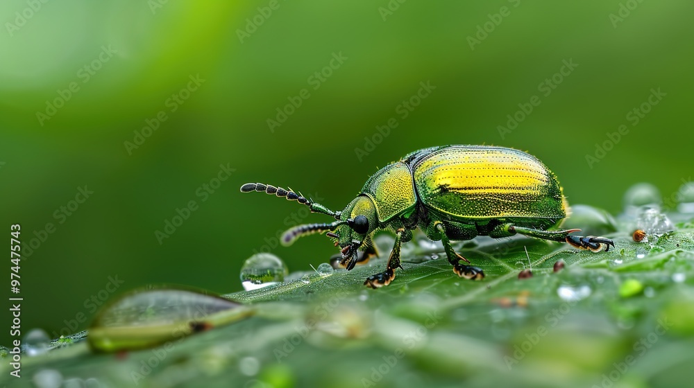 Fototapeta premium Shiny beetle close up wallpaper