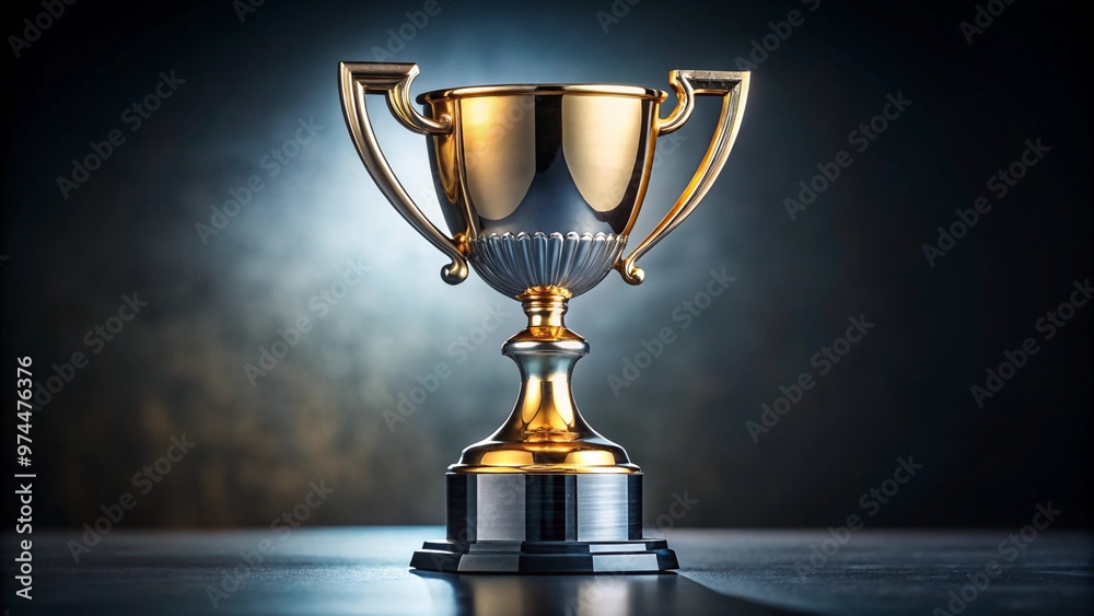 Golden and Silver Trophy Photo on Flat Background - High-Quality Detailed Image Golden and Silver Trophy Photo on Flat Background - High-Quality Detailed Image