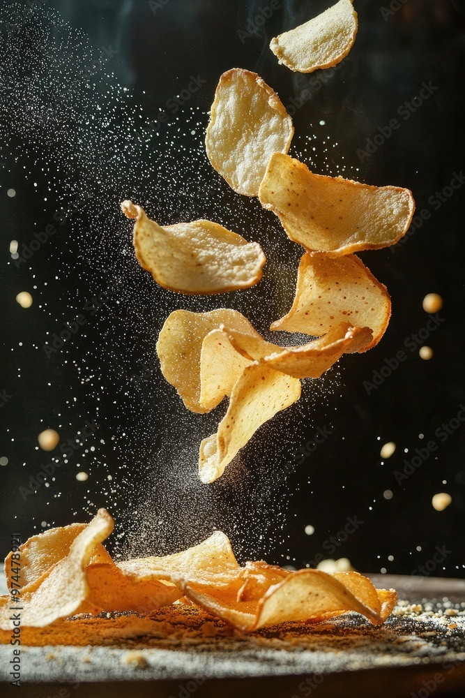 making potato chips. Selective focus making potato chips. Selective focus