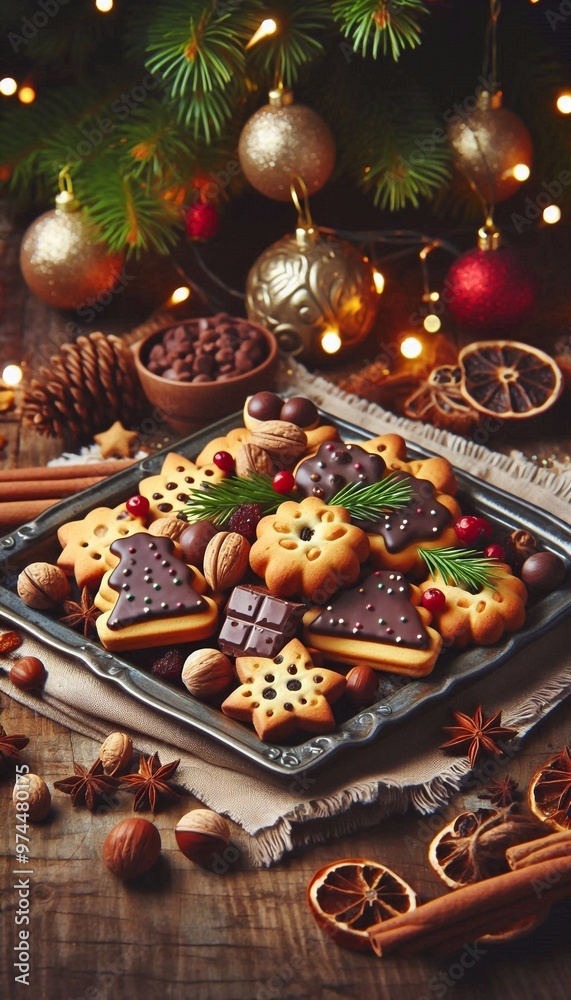 Traditioness Weihnachtsbebäck mit Schokolade, Nüssen und Rosinen