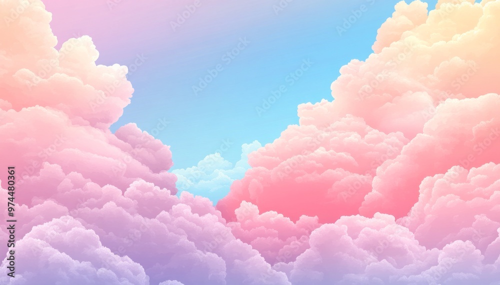 Beautiful Pastel Colored Sky with Clouds Background Beautiful Pastel Colored Sky with Clouds Background