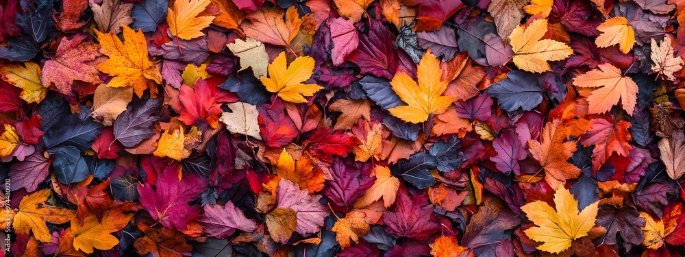 A pile of colorful autumn leaves spread out on the ground, symbolizing change and beauty in nature. This scene would make a stylish wallpaper A pile of colorful autumn leaves spread out on the ground, symbolizing change and beauty in nature. This scene would make a stylish wallpaper