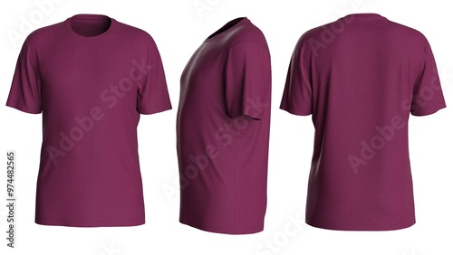 Plain color man t shirt design with isolated background for mockup design with round neck