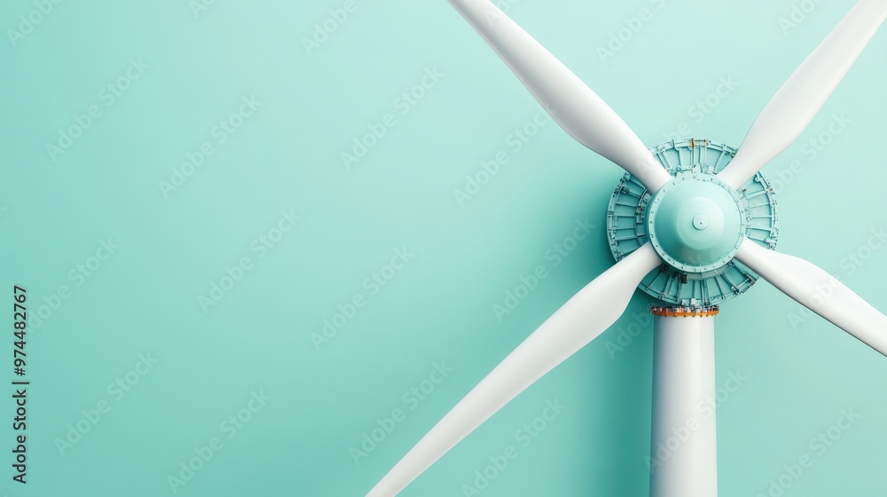 Obraz premium Renewable energy wind turbine with Cross-sectional view of wind turbine electrical system, wiring, control units, green energy technology, internal mechanisms, sustainable power generation, precision