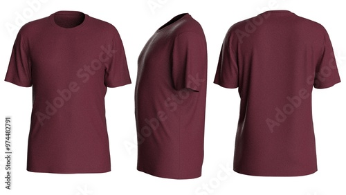 Plain color man t shirt design with isolated background for mockup design with round neck