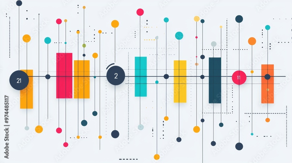 Abstract Colorful Geometric Shapes Connected by Lines Modern Design Abstract Colorful Geometric Shapes Connected by Lines Modern Design
