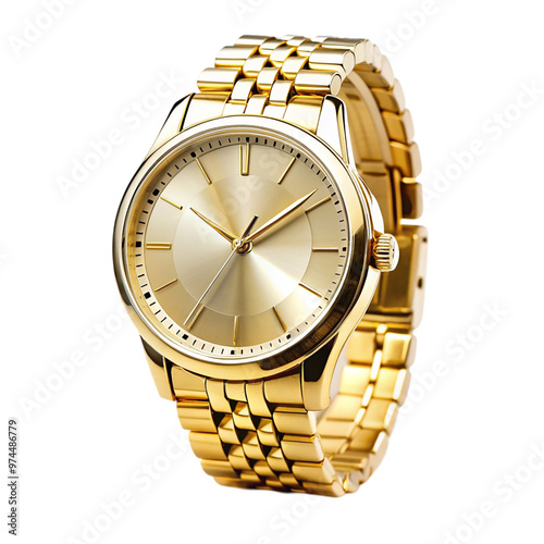Gold watch women watch Isolated On Transparent Background
