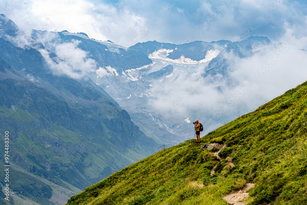 Fototapeta premium hiker in the mountains