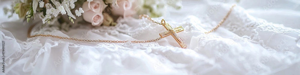 Fototapeta premium baby girl baptism concept. Selective focus