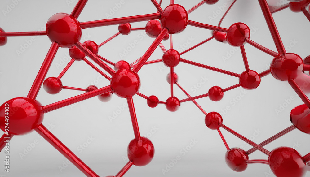 Red molecular mesh tube structure rendered Red molecular mesh tube structure rendered