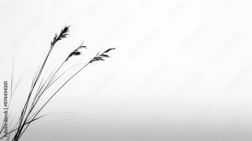 Fototapeta premium monochrome grass black and white