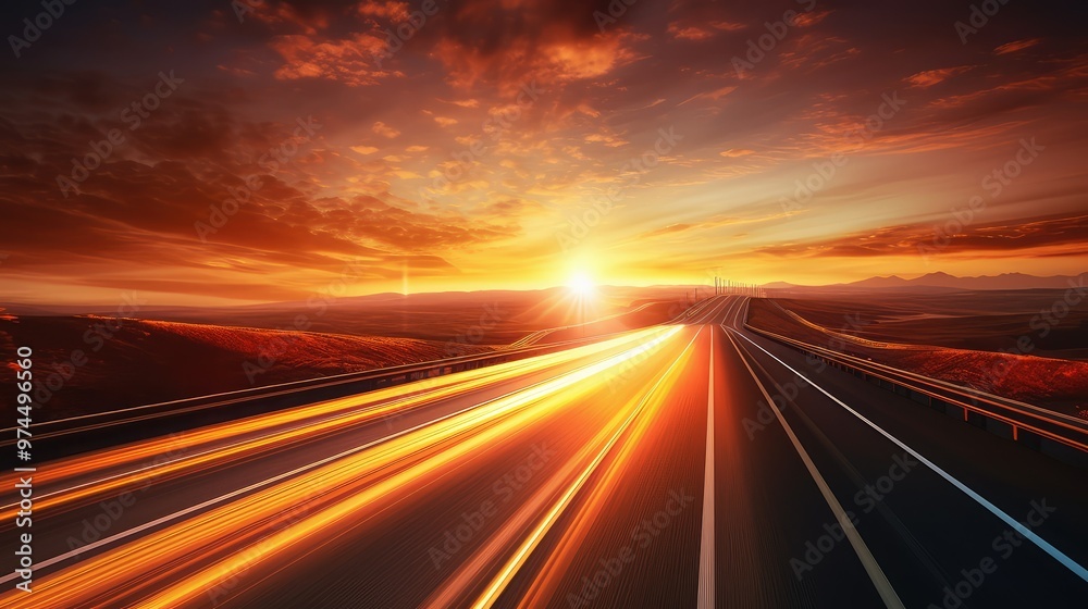 cars road at sunset cars road at sunset