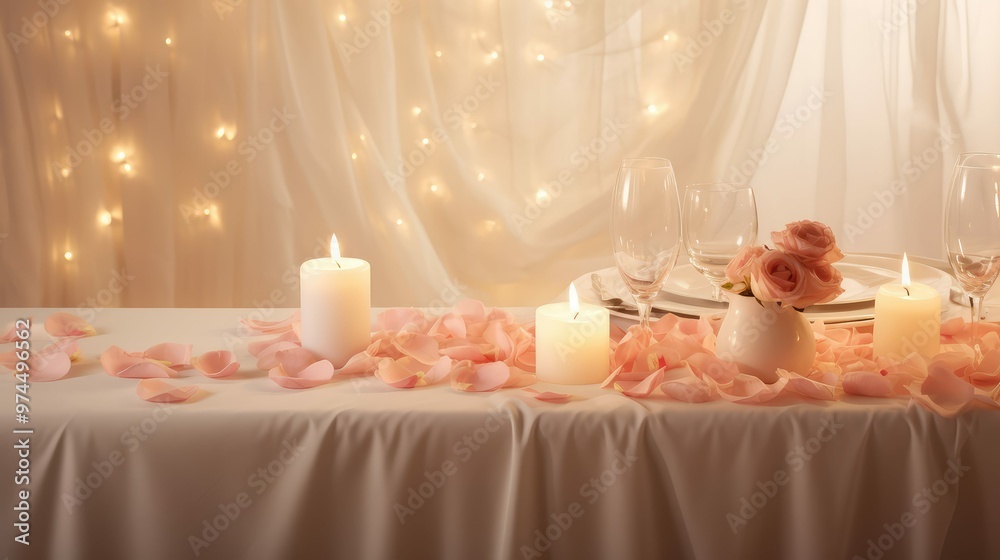 candles white table cloth background