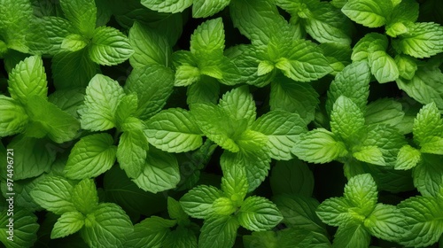 vibrant mint leaves background