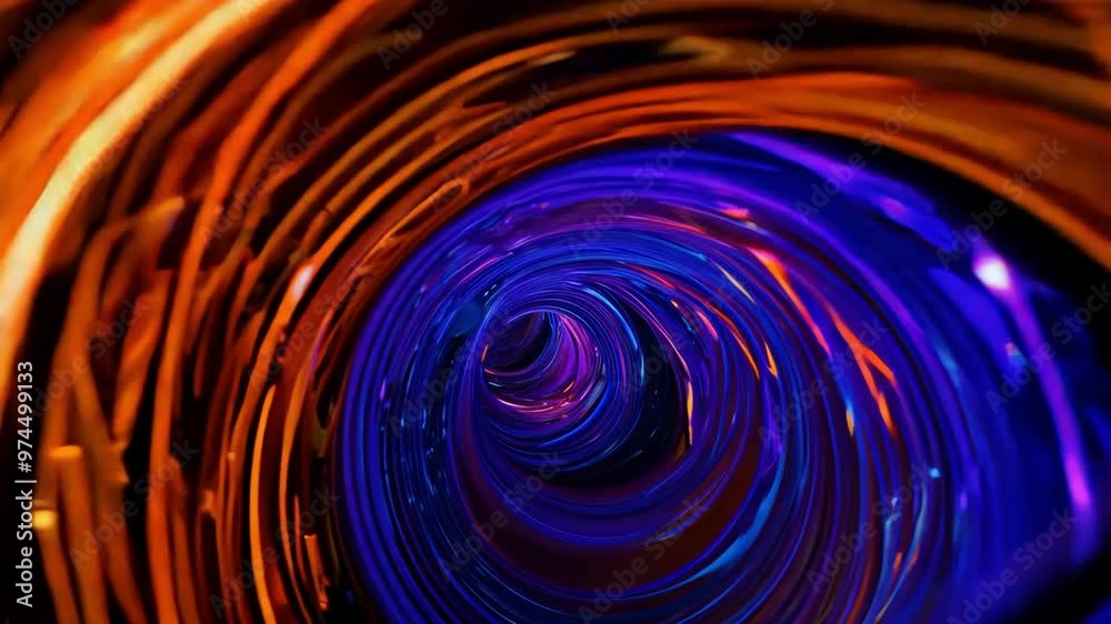 Vibrant swirling tunnel in intense neon colors Vibrant swirling tunnel in intense neon colors