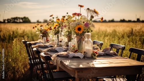 centerpiece rustic table top