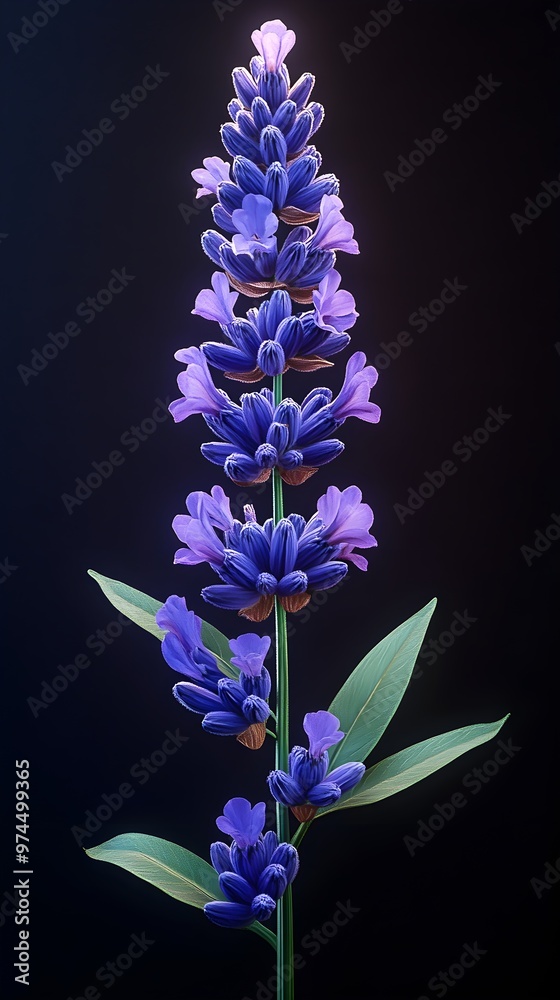 Obraz premium Crystal Clear High-Definition Image of a Lavender Garden with Vibrant Purple Hues
