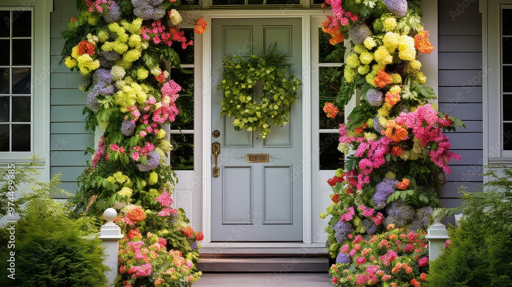 Fototapeta premium wreath spring front door