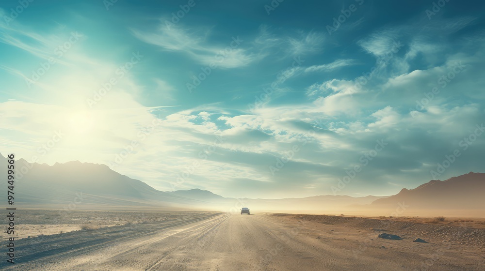 Fototapeta premium dust desert road background